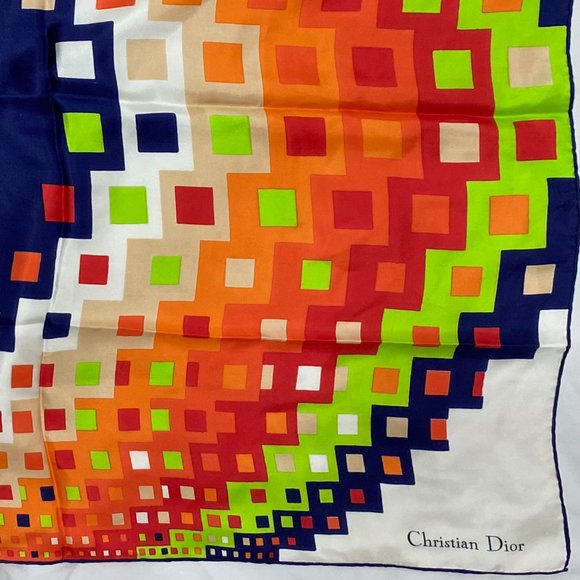 Christian Dior Geometric Silk Square Scarf - Picture 2 of 4